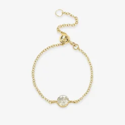 Aria - 18Ct Gold, 0.08Ct Diamond Adjustable Chain Ring^The Alkemistry Hot