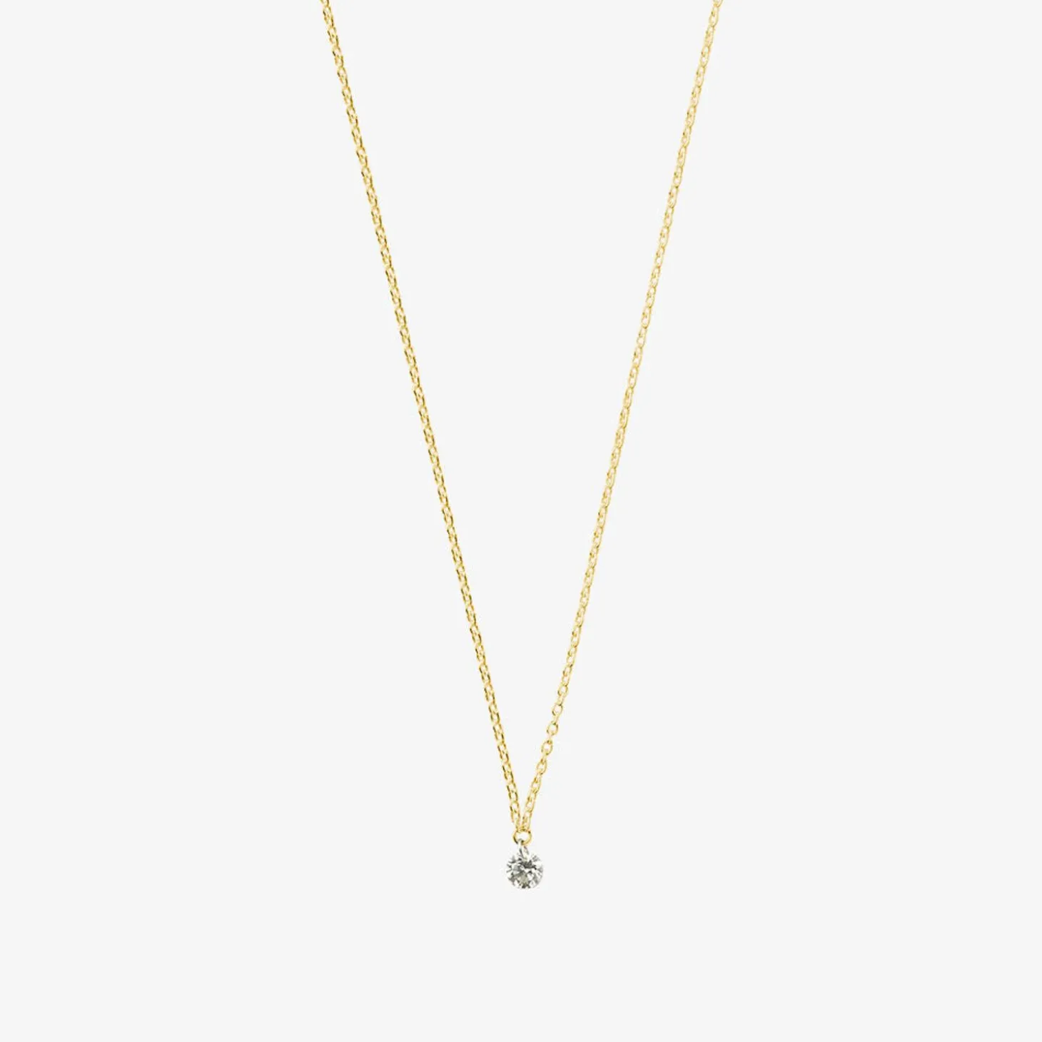 Aria - 18Ct Gold, 0.08Ct Drilled Diamond Necklace^The Alkemistry Fashion
