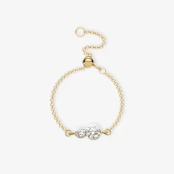 Aria - 18Ct Gold, Double Diamond Adjustable Chain Ring^The Alkemistry Best Sale