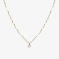 Aria - 18Ct Gold, Invisible Setting 0.08Ct Drilled Diamond Necklace^The Alkemistry Cheap