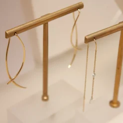 Aria - 18Ct Gold, Large Wave Threader Earrings (Pair)^The Alkemistry Cheap