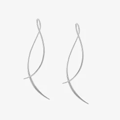 Aria - 18Ct Gold, Large Wave Threader Earrings (Pair)^The Alkemistry Shop