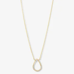 Aria - 18Ct Gold, Pave Diamond Pear Necklace^The Alkemistry Discount