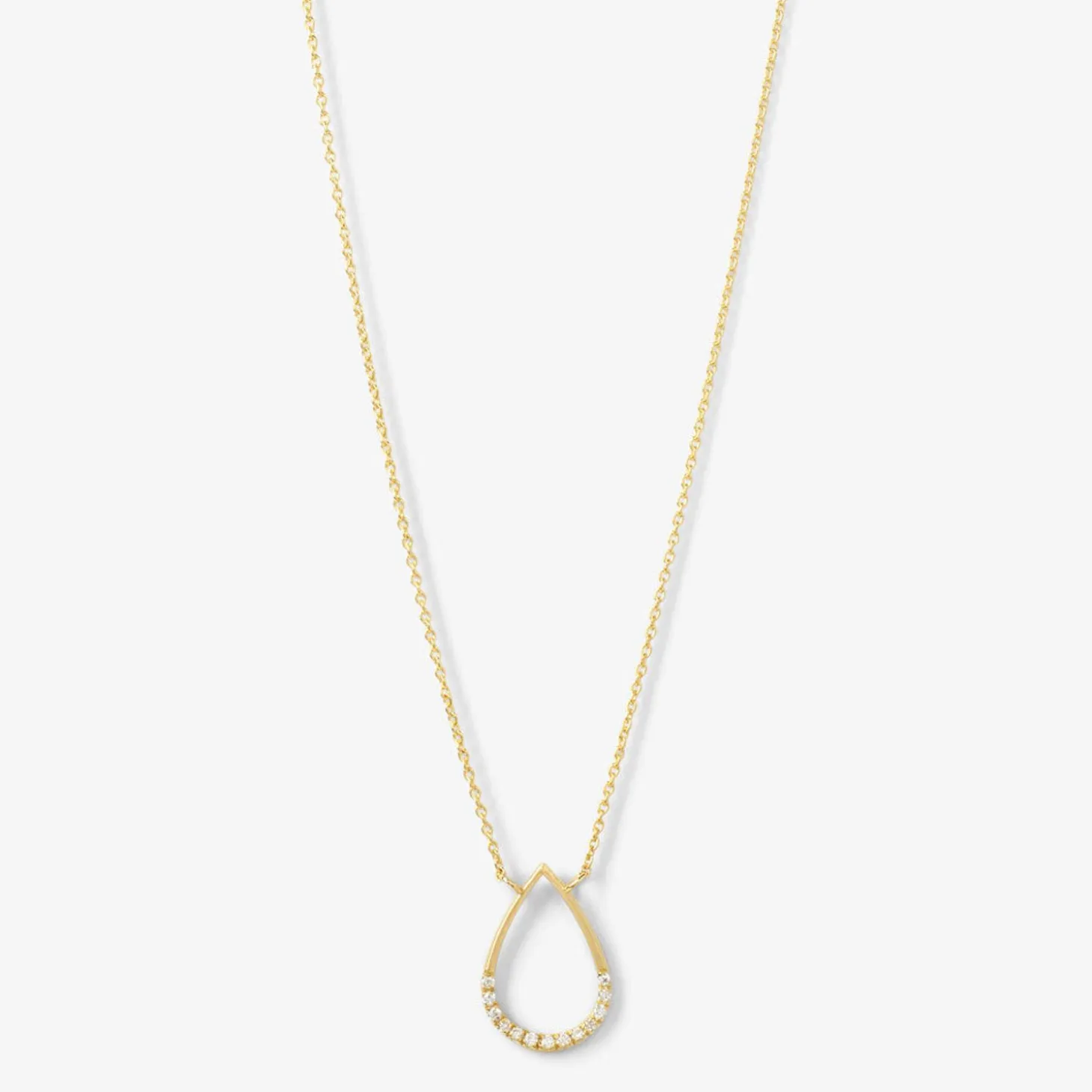Aria - 18Ct Gold, Pave Diamond Pear Necklace^The Alkemistry Discount