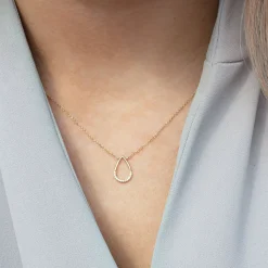 Aria - 18Ct Gold, Pave Diamond Pear Necklace^The Alkemistry Discount