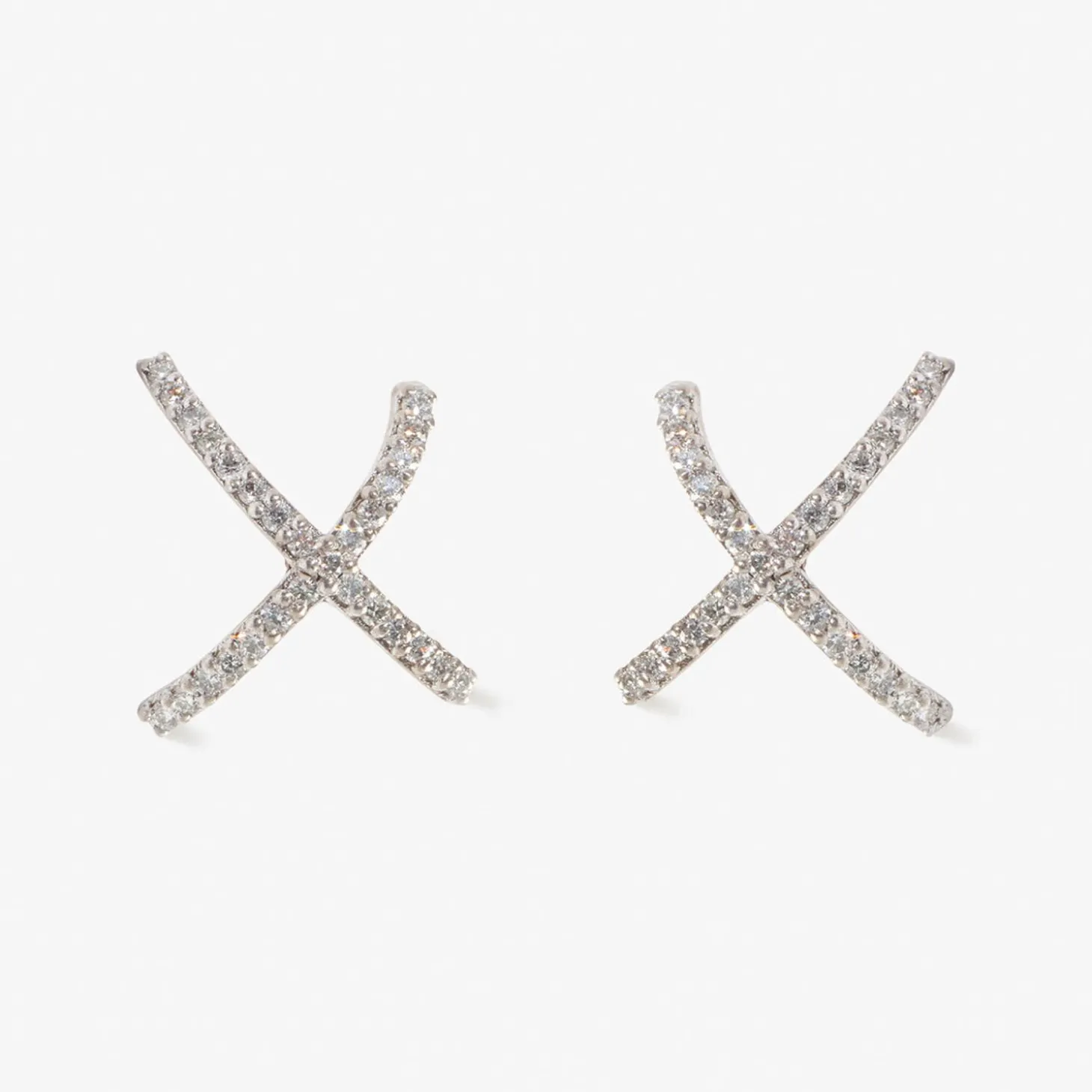 Aria - 18Ct Gold, Pave Diamond Crossover Earrings (Pair)^The Alkemistry Fashion