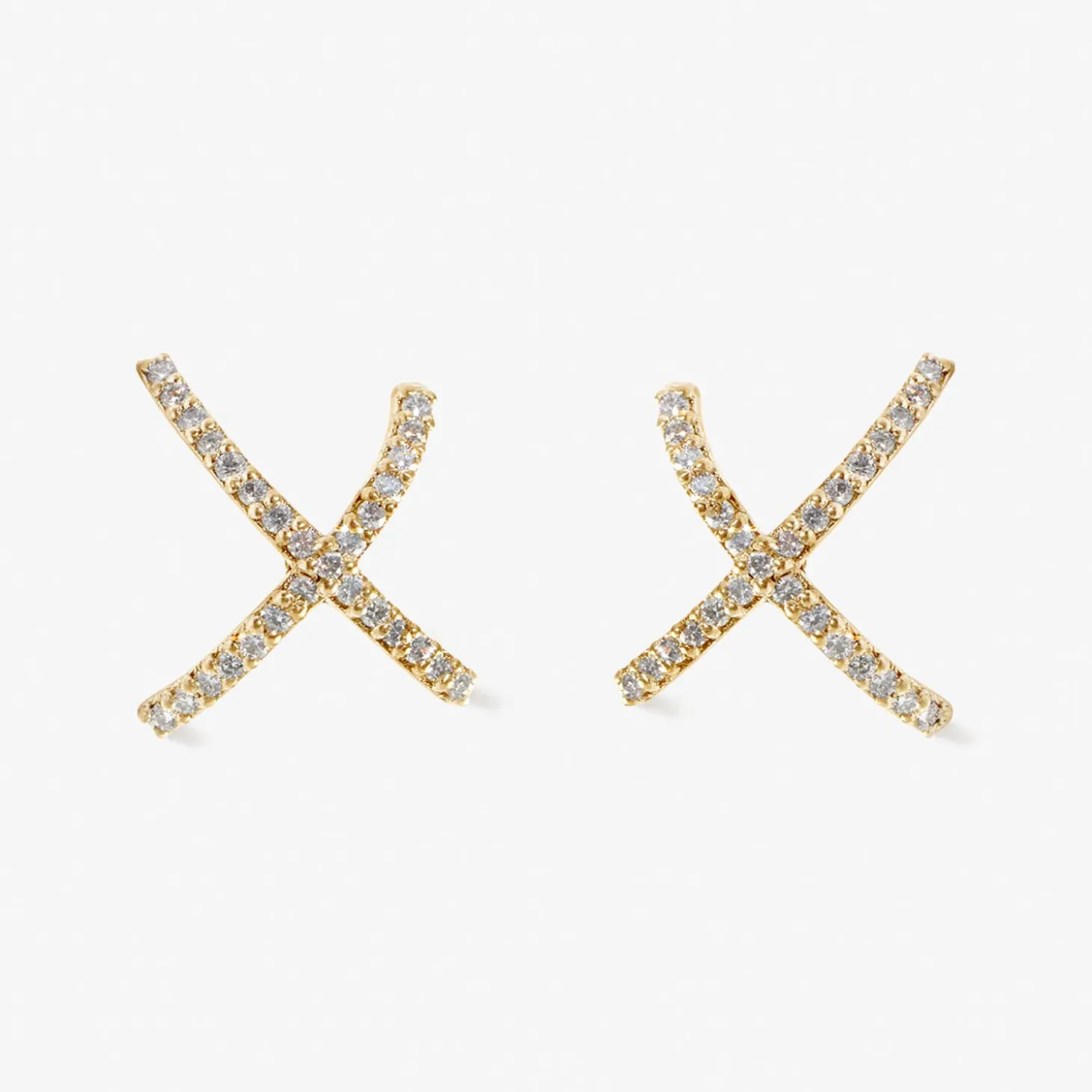 Aria - 18Ct Gold, Pave Diamond Crossover Earrings (Pair)^The Alkemistry Sale