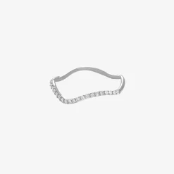 Aria - 18Ct Gold, Pave Diamond Wave Eternity Ring^The Alkemistry Sale