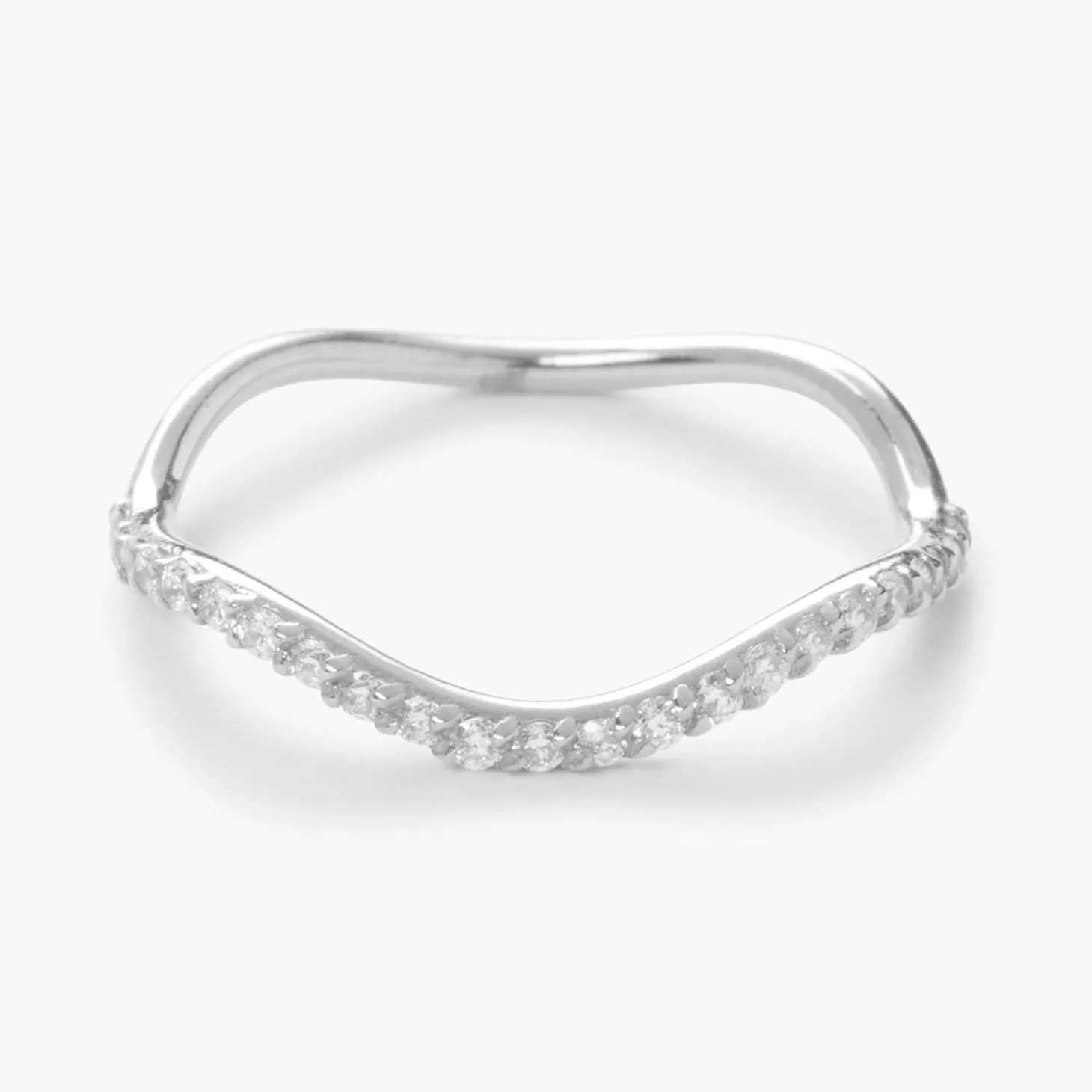 Aria - 18Ct Gold, Pave Diamond Wave Pinky Ring^The Alkemistry Outlet