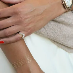 Aria - 18Ct Gold, Pave Diamond Large Wave Ring^The Alkemistry Store