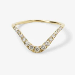 Aria - 18Ct Gold, Pave Diamond Large Wave Ring^The Alkemistry Flash Sale