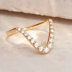 Aria - 18Ct Gold, Pave Diamond Large Wave Ring^The Alkemistry Flash Sale