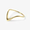 Aria - 18Ct Gold, Plain Large Wave Pinky Ring^The Alkemistry Store