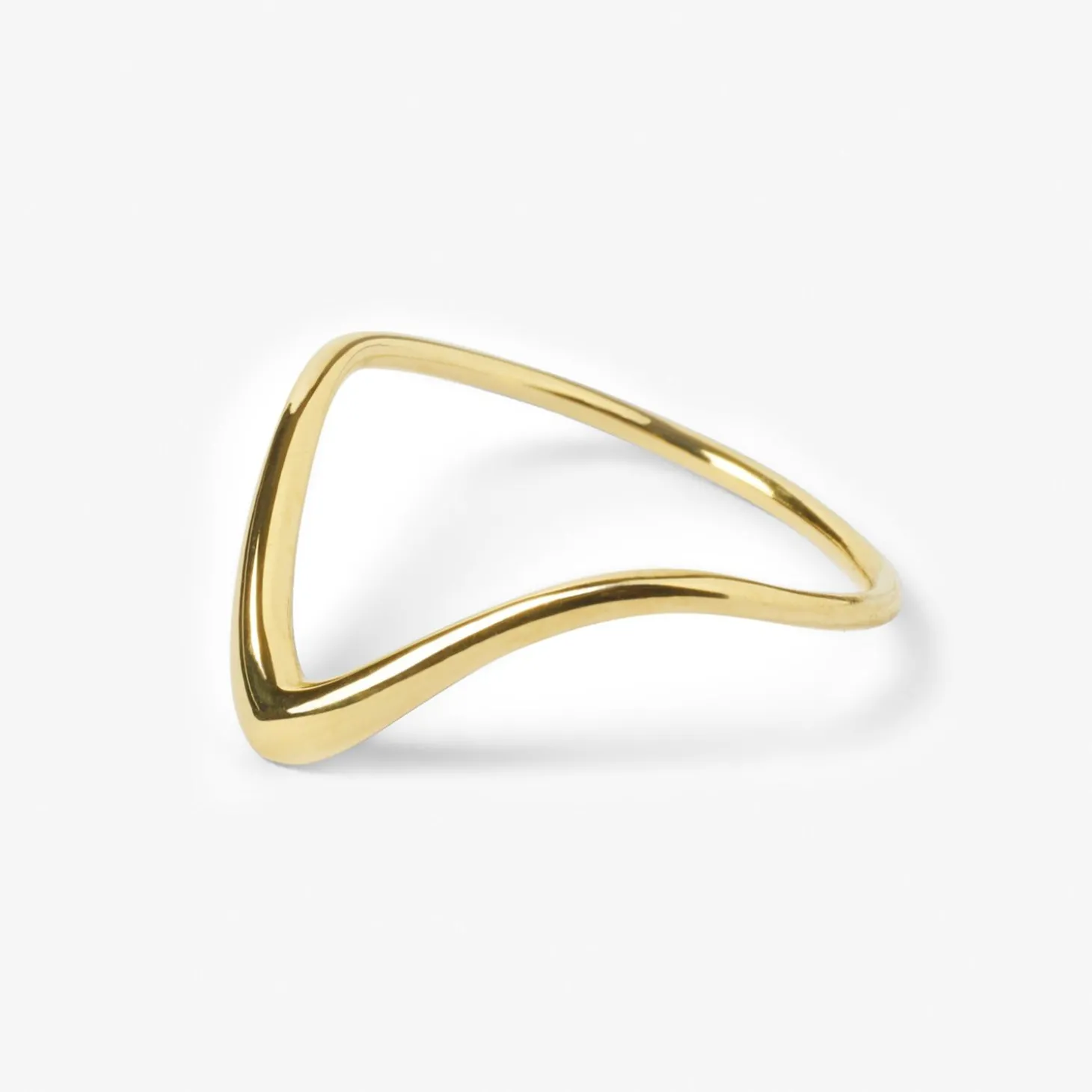 Aria - 18Ct Gold, Plain Large Wave Ring^The Alkemistry Clearance