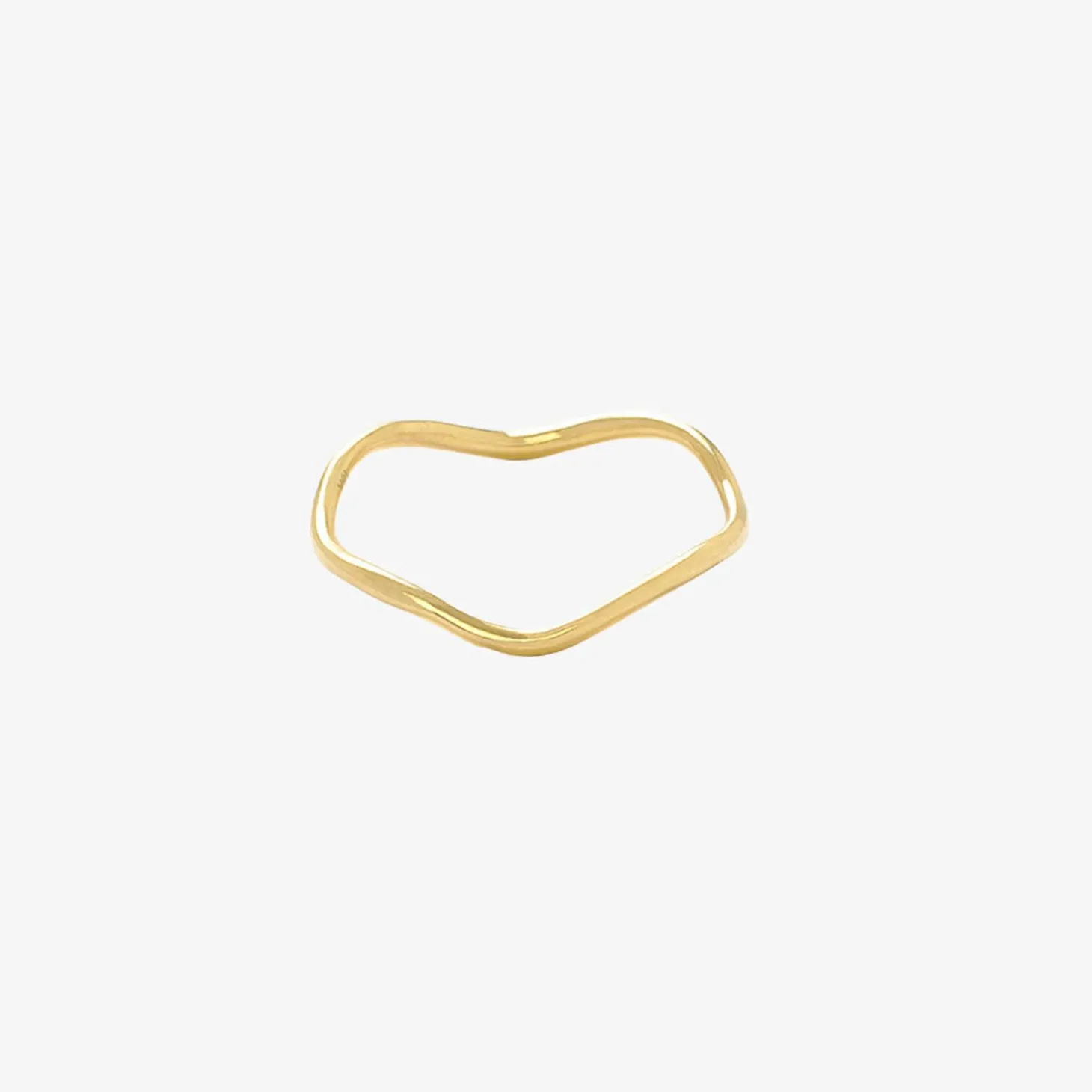 Aria - 18Ct Gold, Plain Wave Ring^The Alkemistry Best Sale