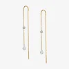 Aria - 18Ct Gold, Rose & Brilliant Cut Diamond Threader Earrings (Pair)^The Alkemistry Store
