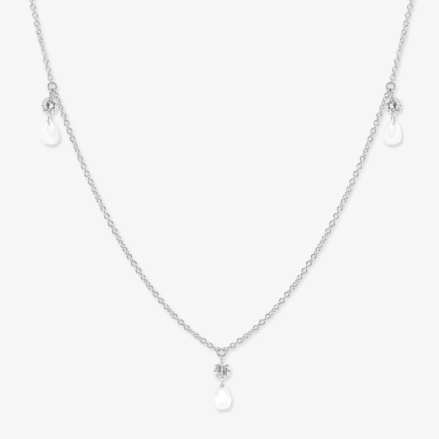 Aria - 18Ct Gold, Rose Cut & Brilliant Cut Diamond Triple Drop Necklace^The Alkemistry Flash Sale