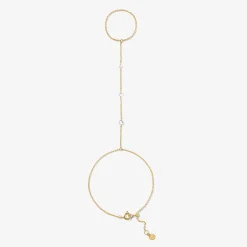 Aria - 18Ct Gold, Triple Rose Cut Diamond Hand Bracelet^The Alkemistry New
