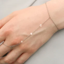 Aria - 18Ct Gold, Triple Rose Cut Diamond Hand Bracelet^The Alkemistry Cheap