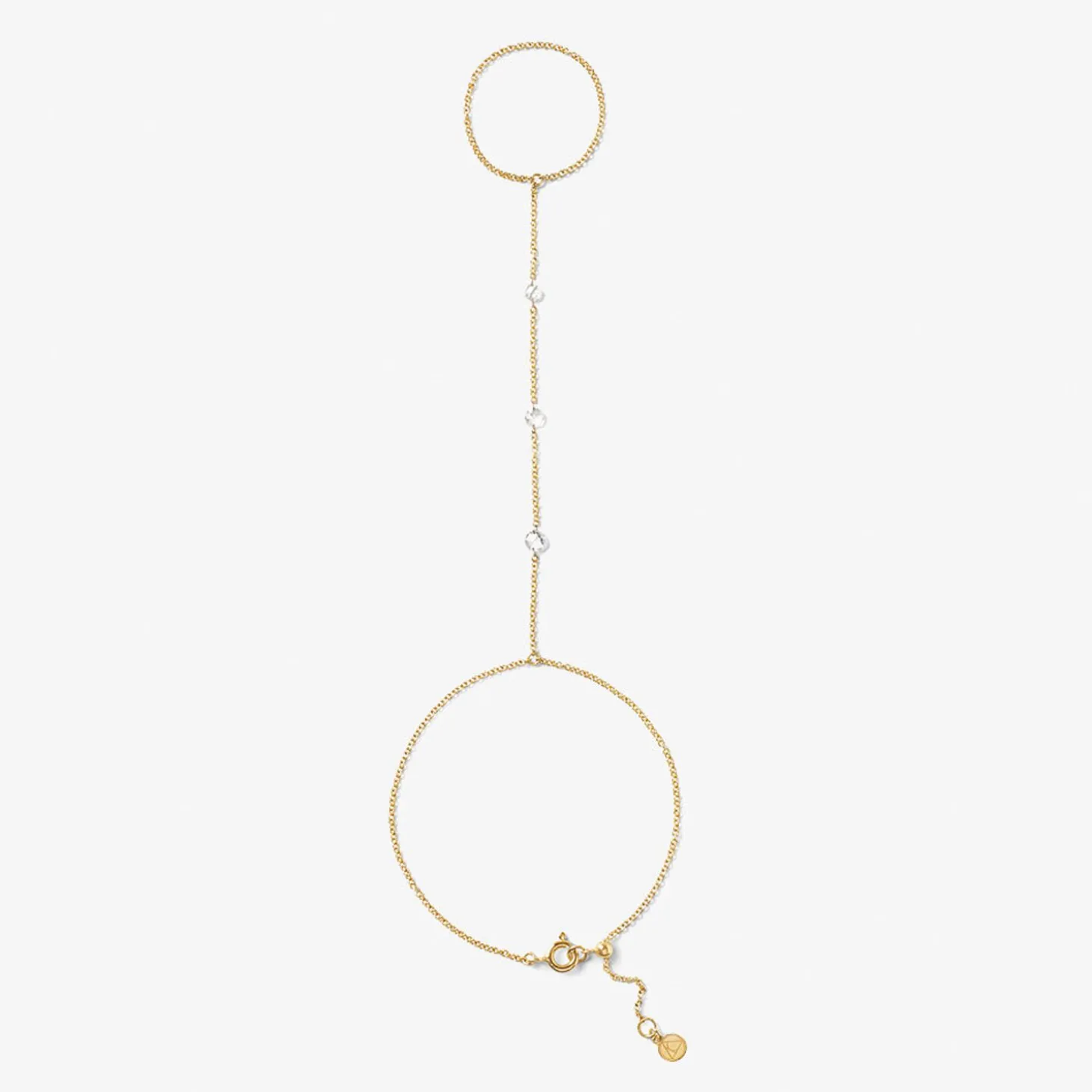 Aria - 18Ct Gold, Triple Rose Cut Diamond Hand Bracelet^The Alkemistry Discount