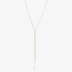Aria - 18Ct Gold, Two Drilled Diamond Lariat Necklace^The Alkemistry Clearance