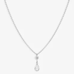 Aria- 18Ct Gold, Rose And Brilliant Cut Pear Drop Pendant Necklace^The Alkemistry Flash Sale