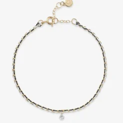 Auric - 18Ct Gold, Black & White Woven Chain Diamond Bracelet^The Alkemistry Best