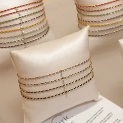 Auric - 18Ct Gold, Black & White Woven Chain Diamond Bracelet^The Alkemistry Best