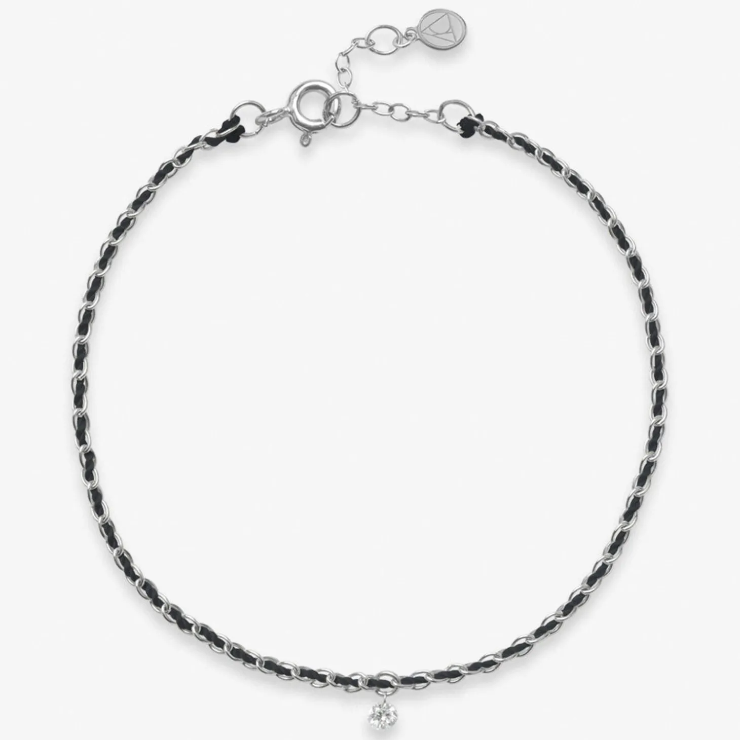 Auric - 18Ct Gold, Black Woven Chain Diamond Bracelet^The Alkemistry Online