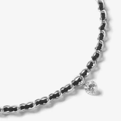 Auric - 18Ct Gold, Black Woven Chain Diamond Bracelet^The Alkemistry Online