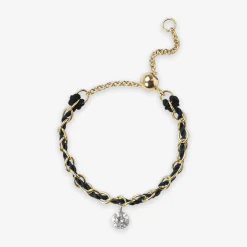 Auric - 18Ct Gold, Black Woven Chain Diamond Ring^The Alkemistry Outlet