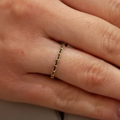 Auric - 18Ct Gold, Black Woven Chain Ring^The Alkemistry Sale