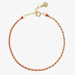 Auric - 18Ct Gold, 'Confidence' Coral Woven Chain Bracelet^The Alkemistry Cheap
