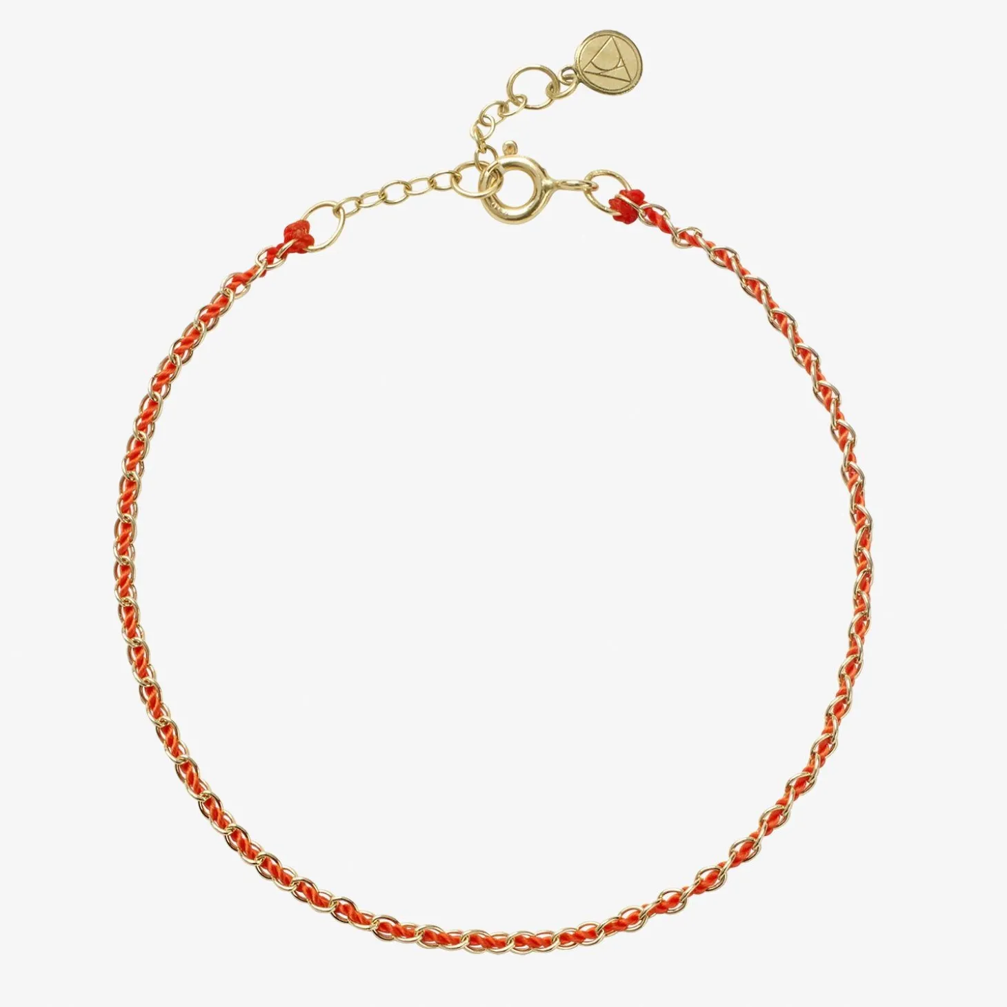 Auric - 18Ct Gold, 'Confidence' Coral Woven Chain Bracelet^The Alkemistry Cheap
