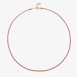 Auric - 18Ct Gold, 'Empowerment' Red Woven Chain Necklace^The Alkemistry Best Sale