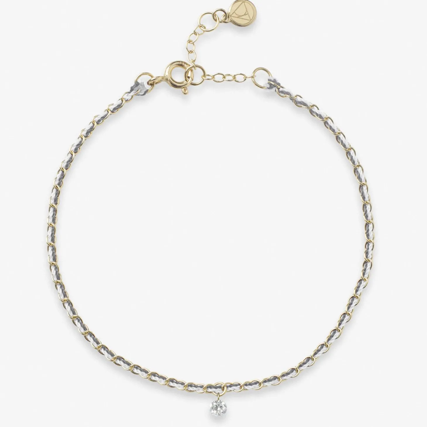 Auric - 18Ct Gold, Grey & White Woven Chain Diamond Bracelet^The Alkemistry Clearance