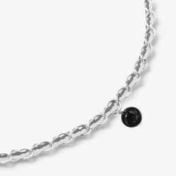 Auric - 18Ct Gold, Grey & White Woven Chain Black Diamond Bracelet^The Alkemistry Online