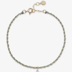 Auric - 18Ct Gold, Grey Woven Chain Diamond Bracelet^The Alkemistry Fashion