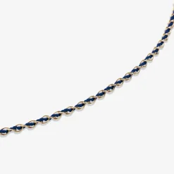 Auric - 18Ct Gold, 'Intuition' Navy Woven Chain Bracelet^The Alkemistry Online