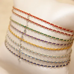 Auric - 18Ct Gold, 'Intuition' Navy Woven Chain Diamond Bracelet^The Alkemistry Flash Sale