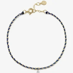 Auric - 18Ct Gold, 'Intuition' Navy Woven Chain Diamond Bracelet^The Alkemistry Flash Sale