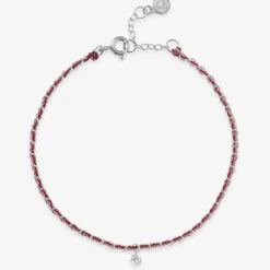 Auric - 18Ct Gold, 'Love Pink & Garnet Woven Chain Diamond Bracelet^The Alkemistry Cheap