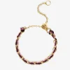 Auric - 18Ct Gold, 'Love' Pink & Garnet Woven Chain Ring^The Alkemistry Outlet