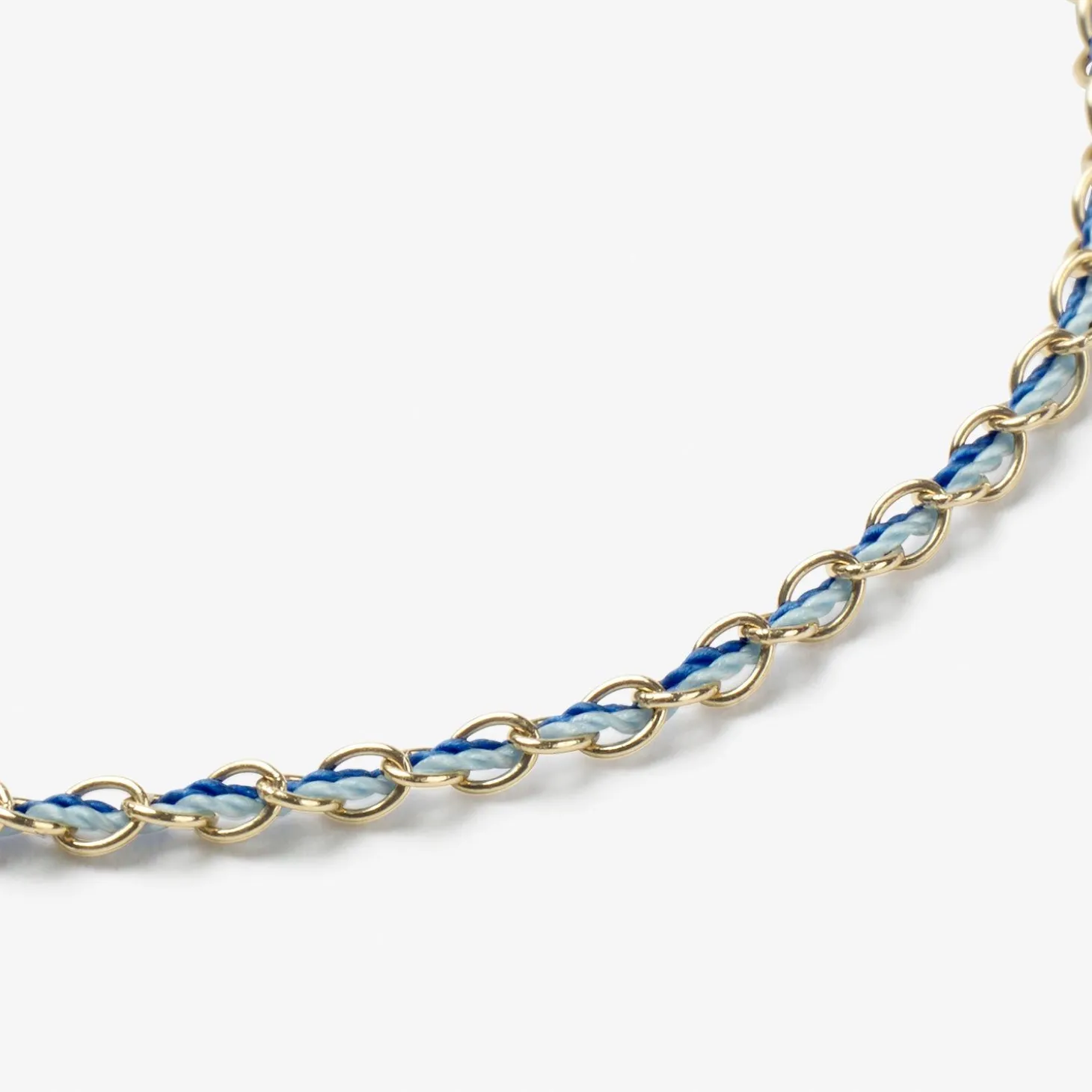 Auric - 18Ct Gold, 'Nurture' Blue & Turquoise Woven Chain Necklace^The Alkemistry Store