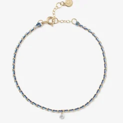 Auric - 18Ct Gold, 'Nurture' Blue & Turquoise Woven Chain Diamond Bracelet^The Alkemistry New