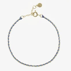 Auric - 18Ct Gold, 'Nurture' Blue & Turquoise Woven Chain Bracelet^The Alkemistry Store
