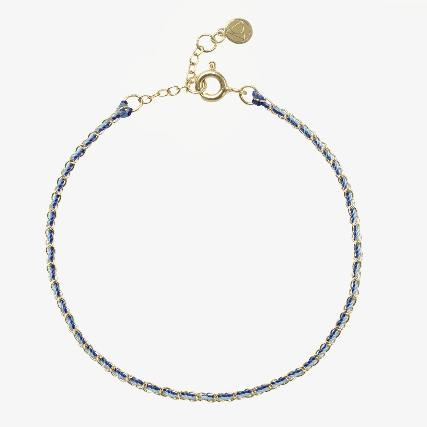 Auric - 18Ct Gold, 'Nurture' Blue & Turquoise Woven Chain Bracelet^The Alkemistry Store