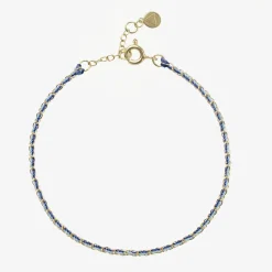 Auric - 18Ct Gold, 'Nurture' Blue & Turquoise Woven Chain Anklet^The Alkemistry Cheap
