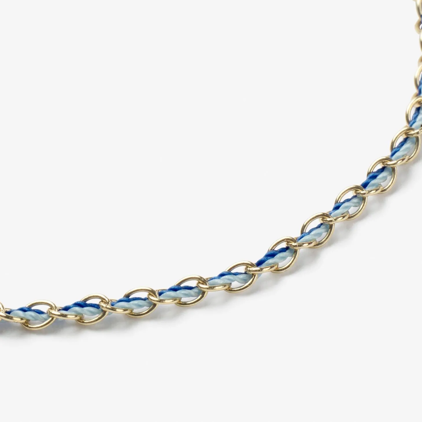 Auric - 18Ct Gold, 'Nurture' Blue & Turquoise Woven Chain Anklet^The Alkemistry Cheap
