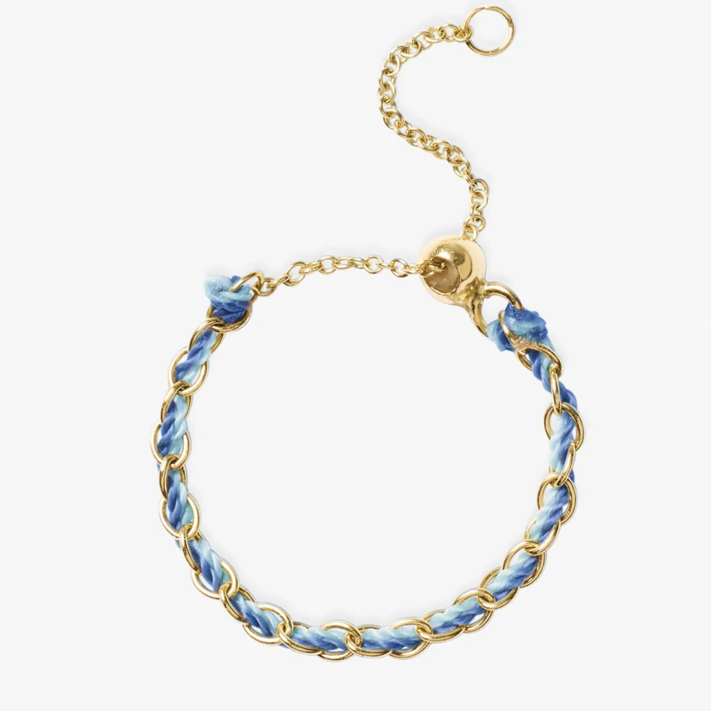 Auric - 18Ct Gold, 'Nurture' Blue & Turquoise Woven Chain Ring^The Alkemistry Outlet